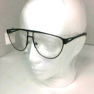 Black New Style Oval Clear Lens Glasses